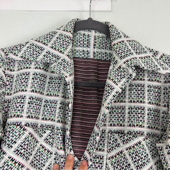 Vintage 70s Handmade Button Down Overshirt Unisex Neutral Minimalist - Picture 3 of 12